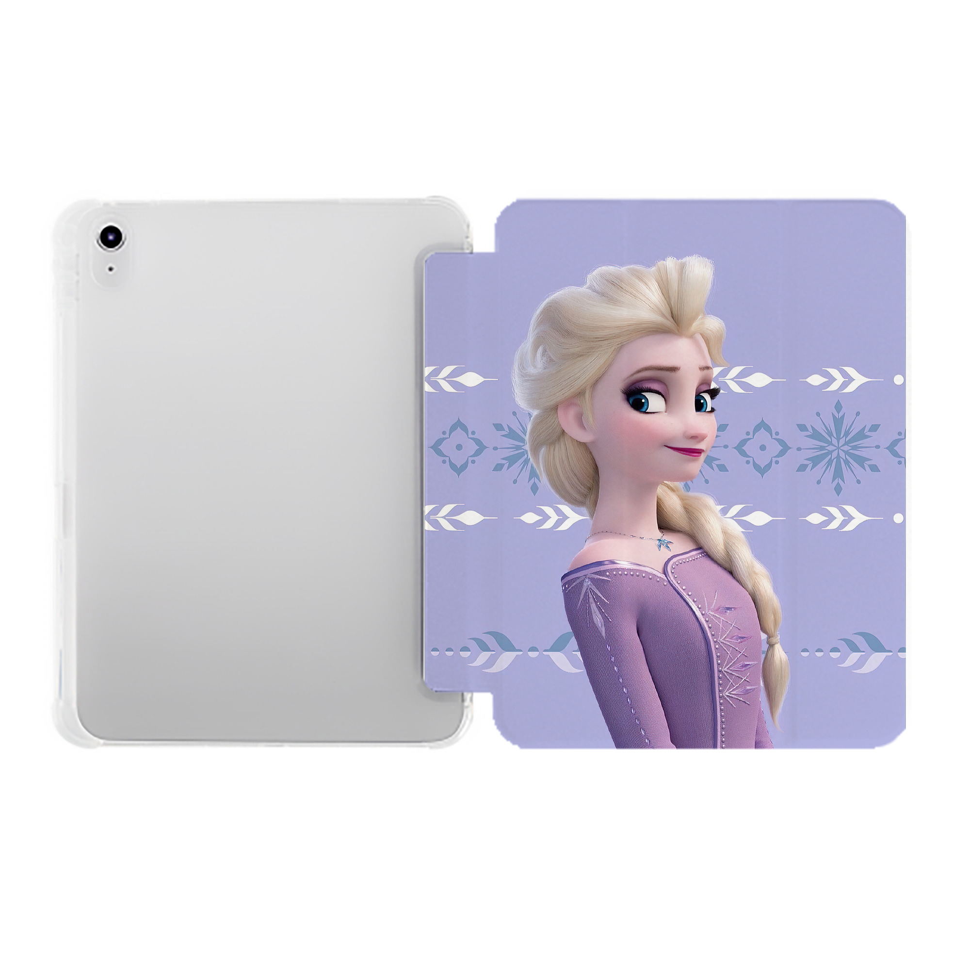 （画像用） アナと雪の女王 アンナ エルサ Frozen Anna Elsa IPad ケース ペン収納付き 三つ折りスタンド PUレザー×シリコン 対応機種9.5/10.5/10.9インチ